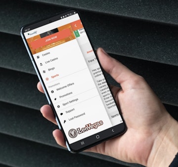 Leovegas mobile app mockup