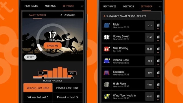 888sport app horse racing betfinder screenshot examples