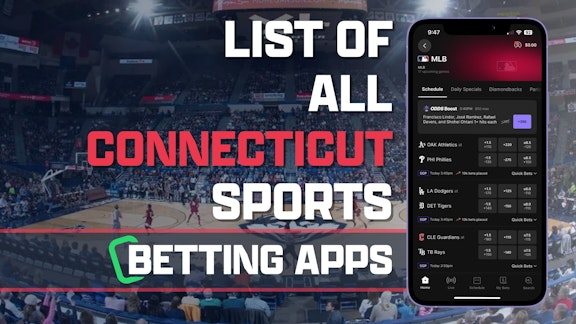 List of all Connecticut Sports Betting Apps Header Image phone Mockup