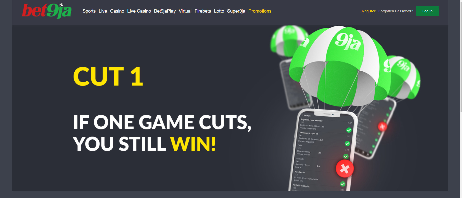 Cut 1 bet9ja
