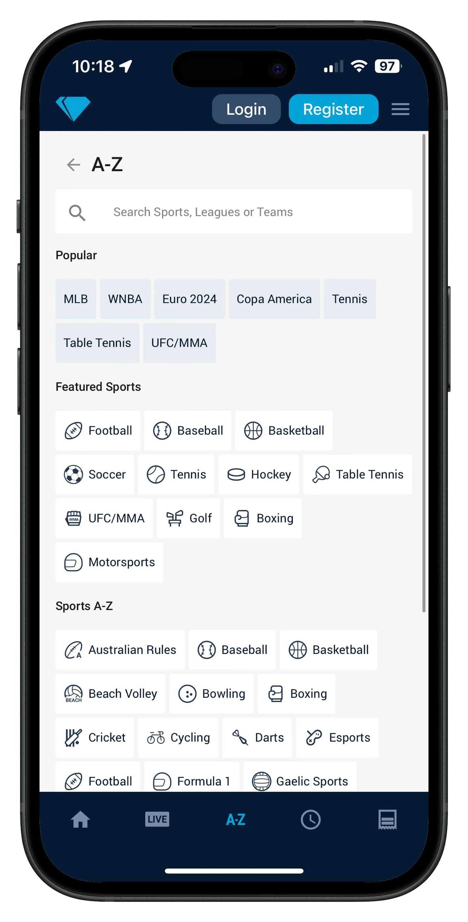 Desert diamond sports