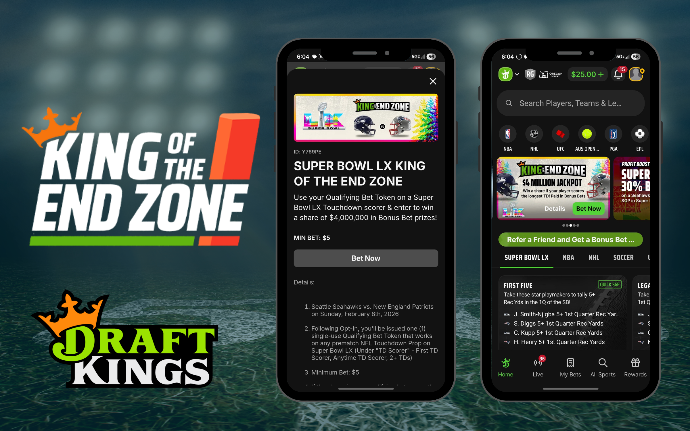 DraftKings Sportsbook King of the End Zone Promo