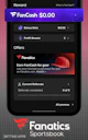 Fanatics FanCash balance display