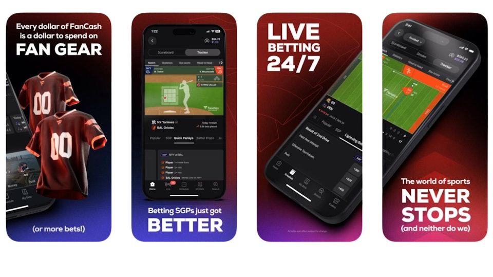 Fanatics app graphics