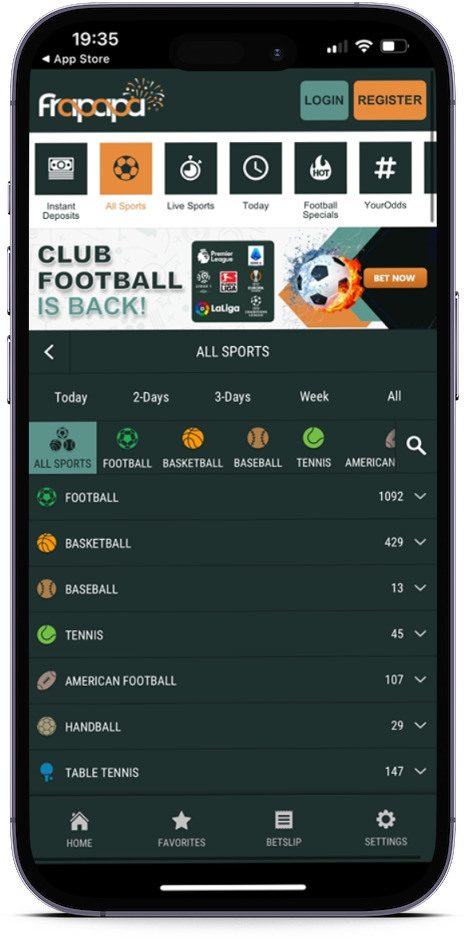 Frapapa App Sportsbook