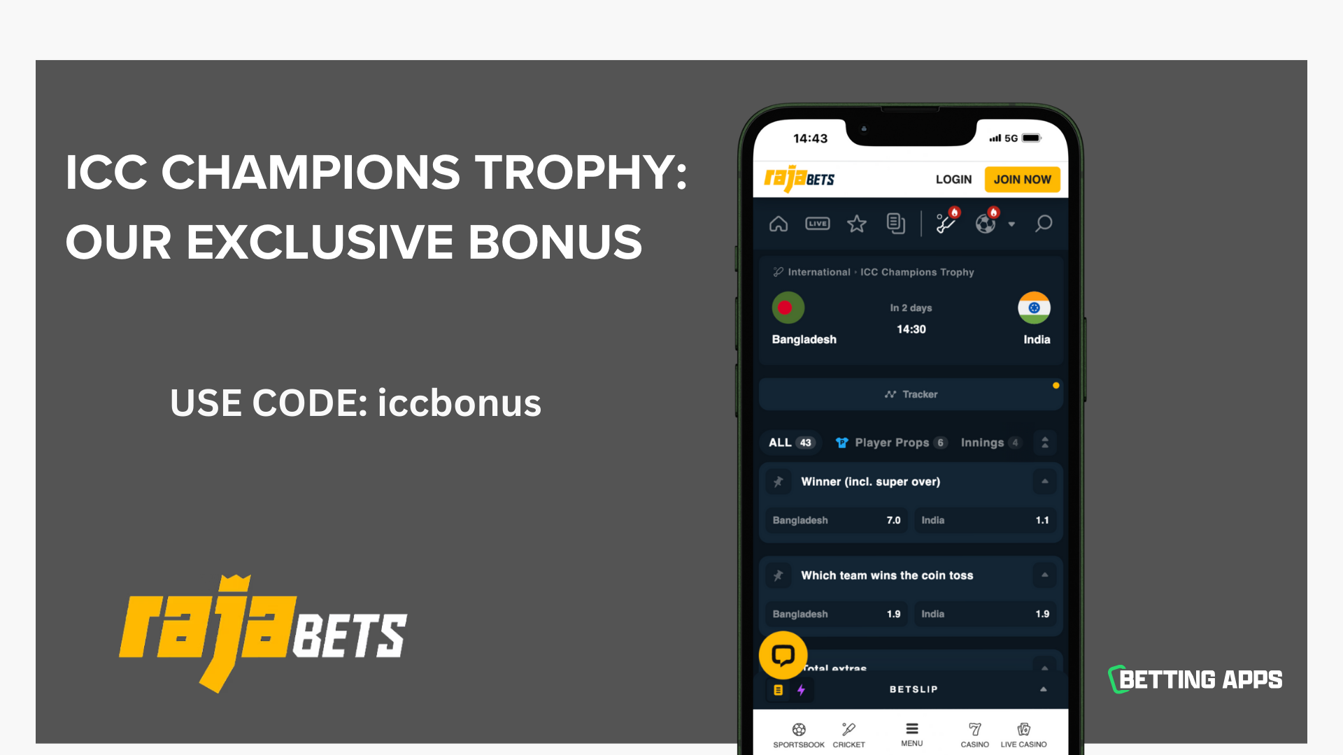 ICC Champions Trophy: Our Exclusive Rajabets Bonus