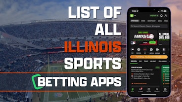 List of all Illinois Sports Betting Apps Header Image Phone Mockup
