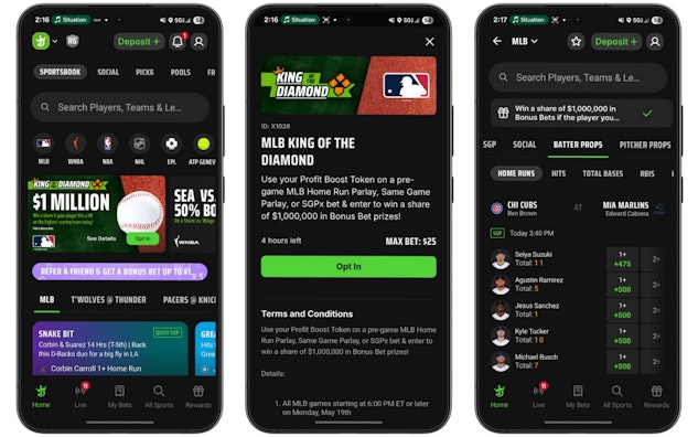 DraftKings King of the Diamond Screenshots
