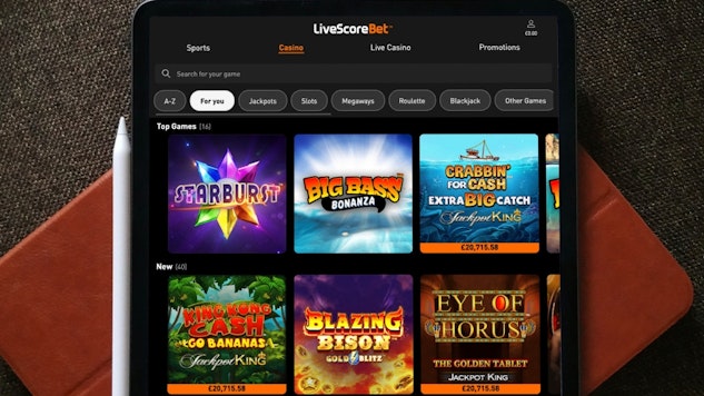 Live Score Casino slots home page