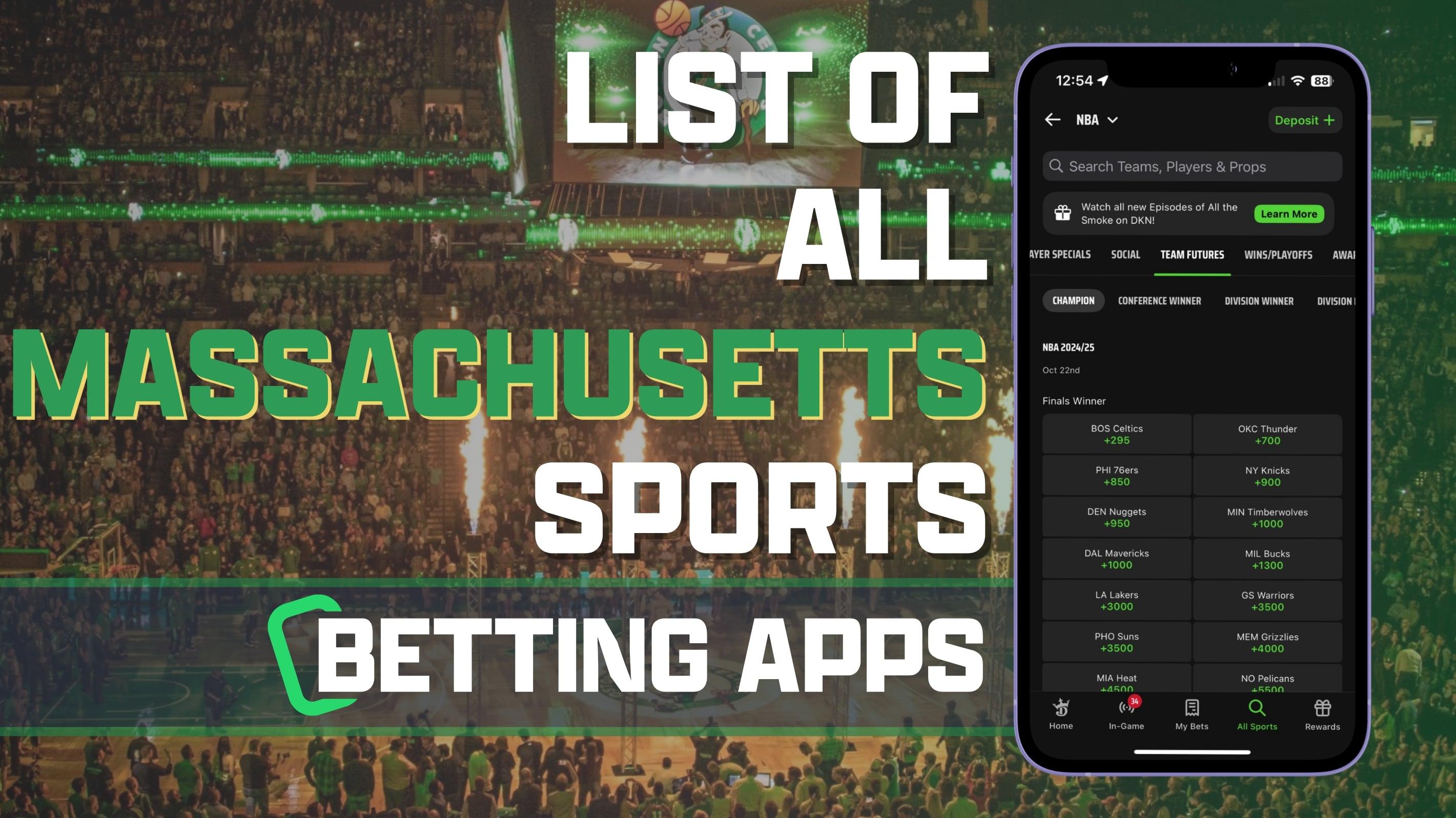 List of All Massachusetts Sports Betting Apps