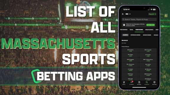 List of All Massachusetts Sports Betting Apps Header Image iPhone Mockup