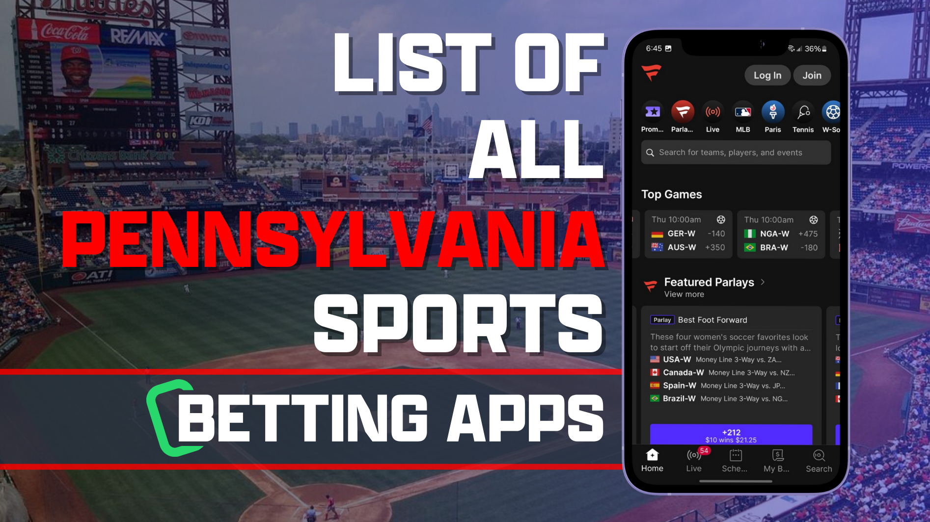 List of All Pennsylvania Sports Betting Apps