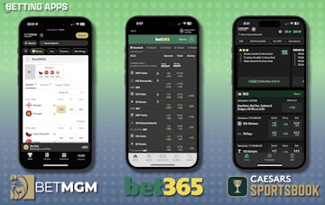 Bet365 BetMGM and Caesars sportsbook betting app mockups