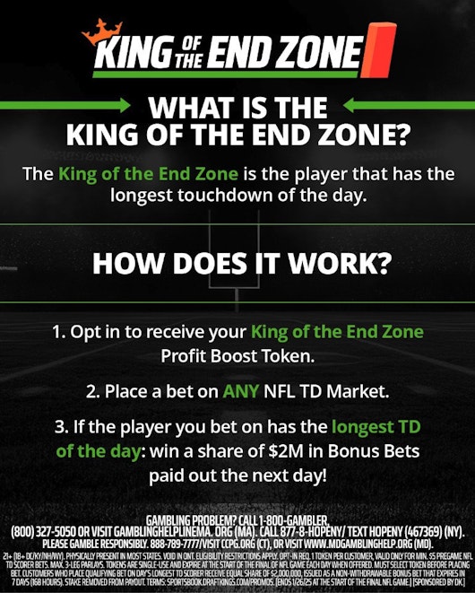 How to for Draft Kings King of the End Zone promo