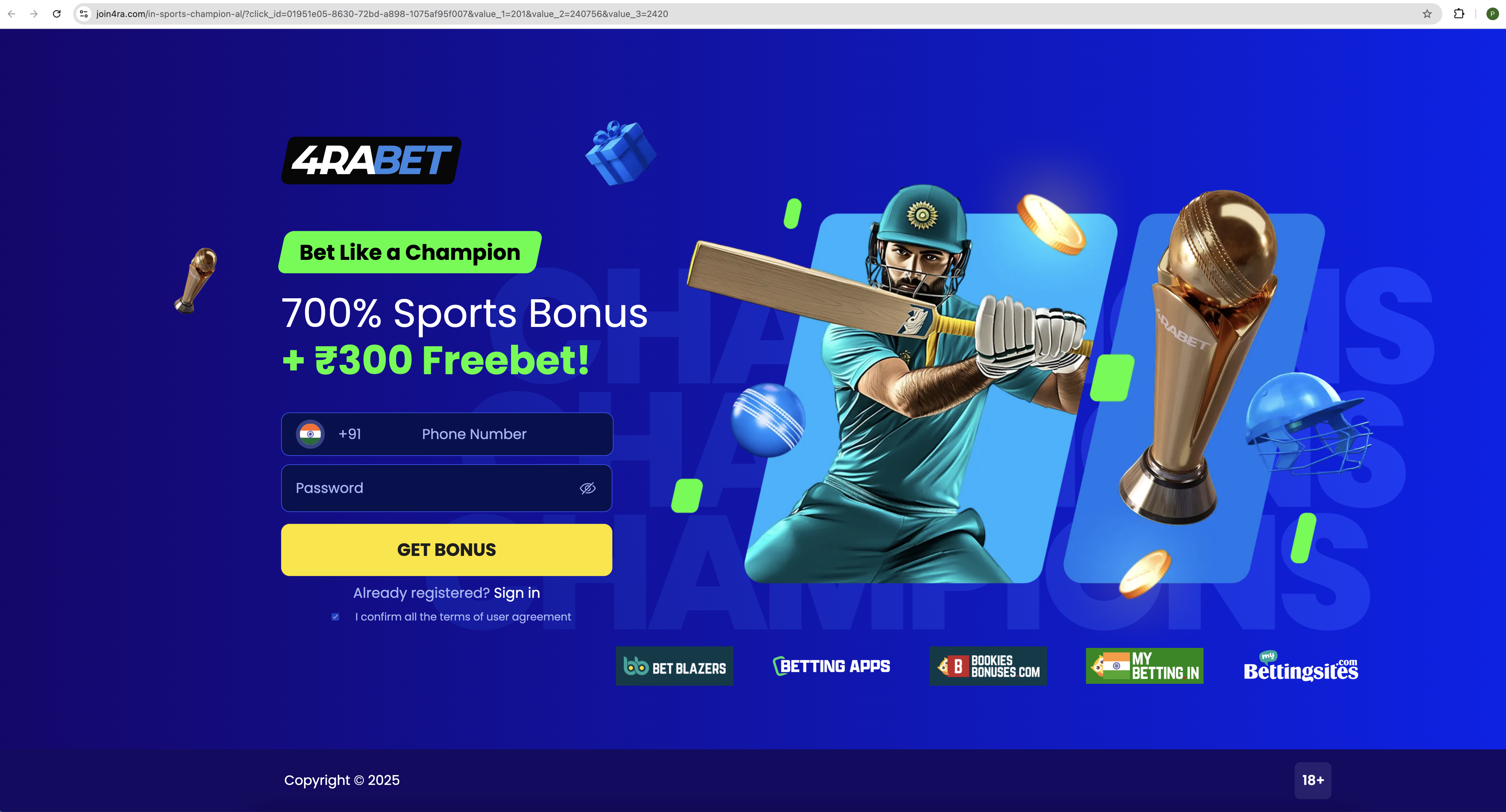 Claim your exclusive welcome offer at 4rabet for the ICC Champions Trophy