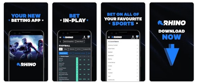 Screenshot of the Rhino Bet app from the Google Play Store