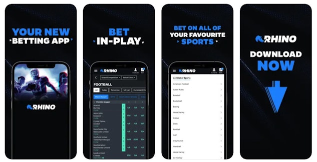 Screenshot of the Rhino Bet app from the i OS App Store