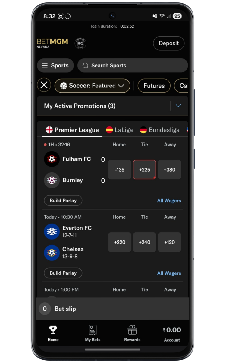 BetMGM Featured Soccer Matches