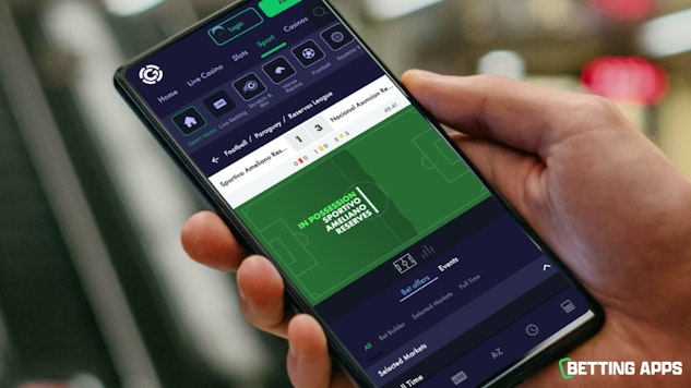 Someone holding a pixel phone watching in play football on the Grosvenor Sports app
