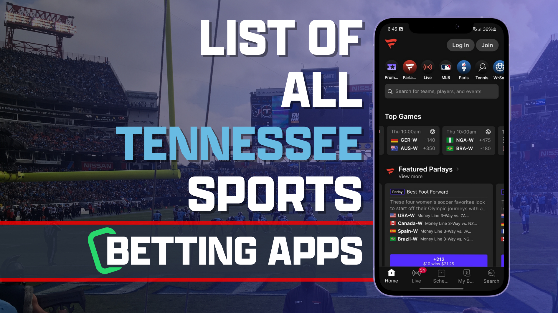 List of All Tennessee Sports Betting Apps