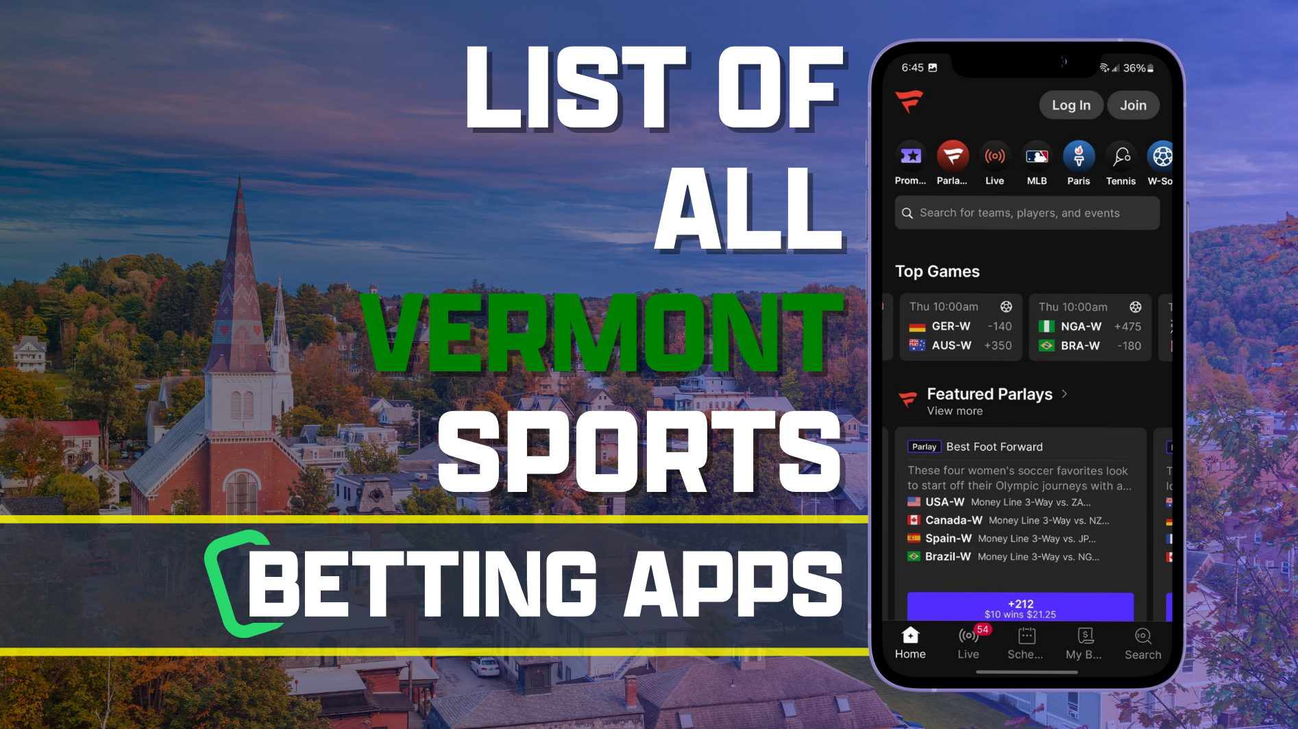 List of All Vermont Sports Betting Apps
