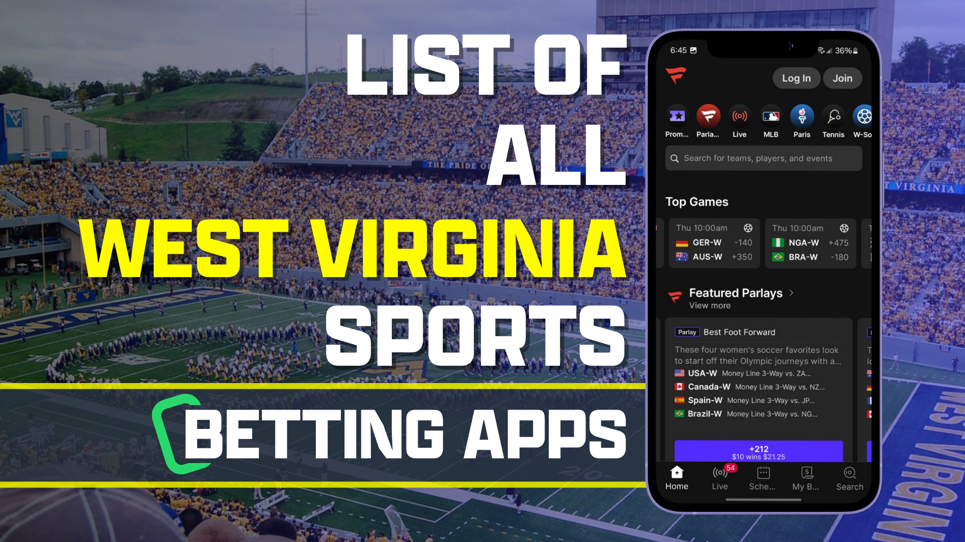 List of All West Virginia Sports Betting Apps