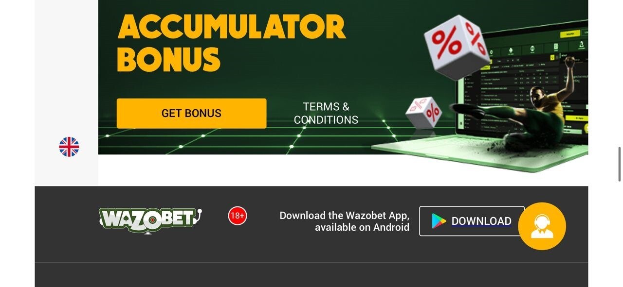 WAZOBET APP ACCUMULATOR BONUS – Get up to 125%