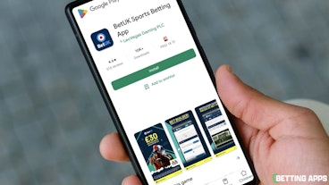 A pixel phone showing the Bet UK app in the Google Play Store