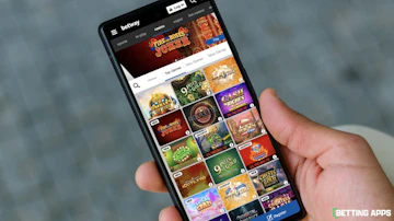 A pixel phone showing the casino options in the Betway app