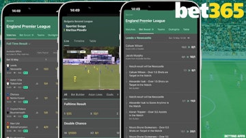 Football sections from the Bet365 app on iphones