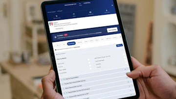 I Pad showing the Request A Bet feature in the Sky Bet app
