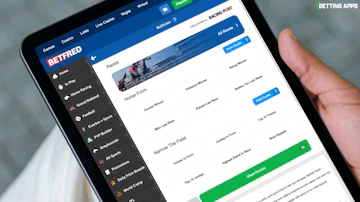 Ipad showing the betfinder feature in the Betfred app 1