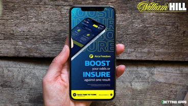 Iphone showing William Hills acca freedom promo