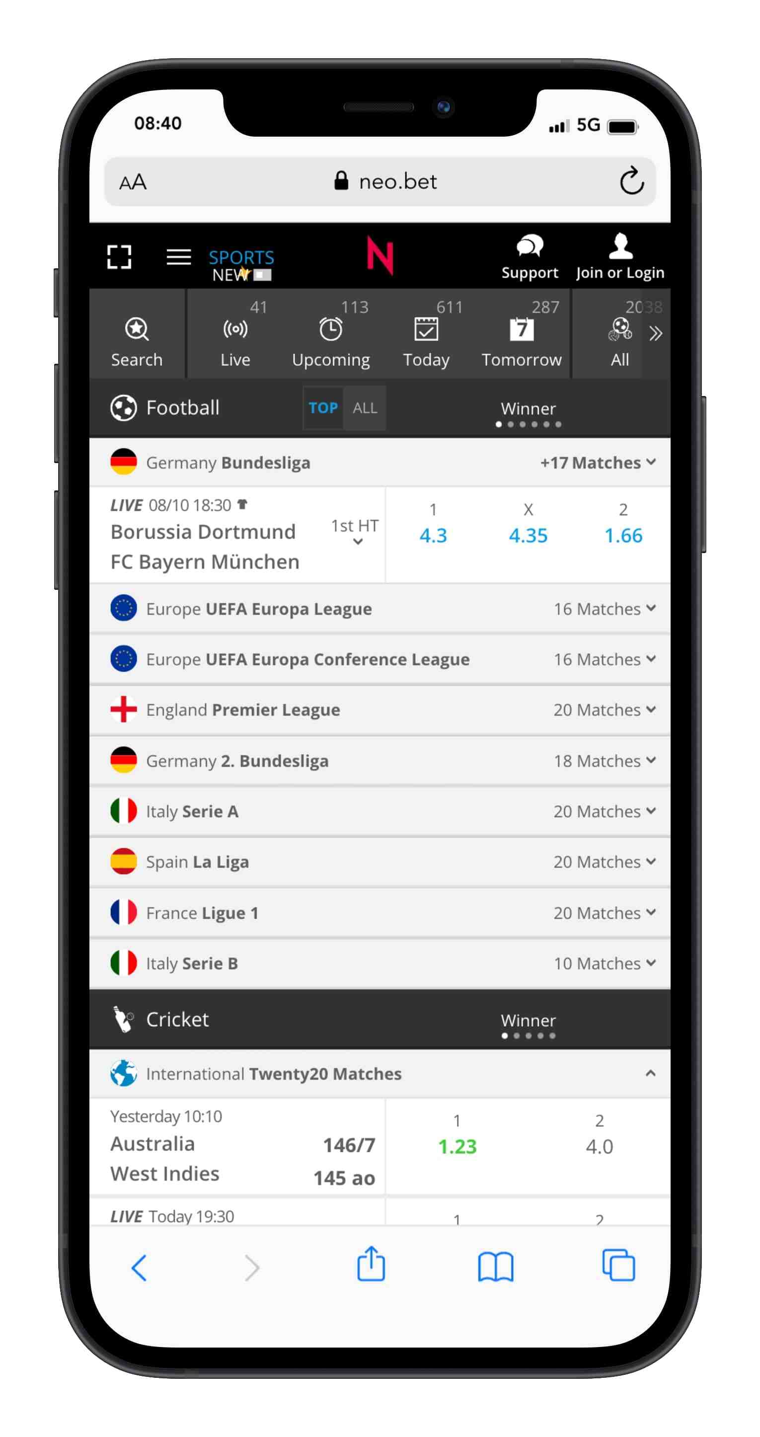 NEO.bet App sportsbook