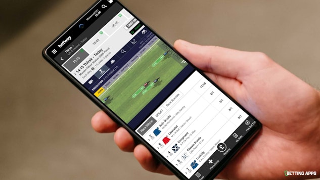 Someone holding a pixel phone and looking at the predictor feature in the betway app 1