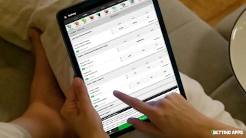 Someone on an ipad looking at Betways in play section