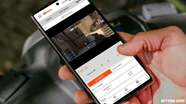 Someone watching a CSGO live stream on the Mr Mega site