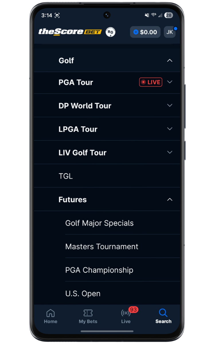 theScore Bet Golf Leagues