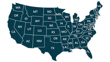 Transparent us map states